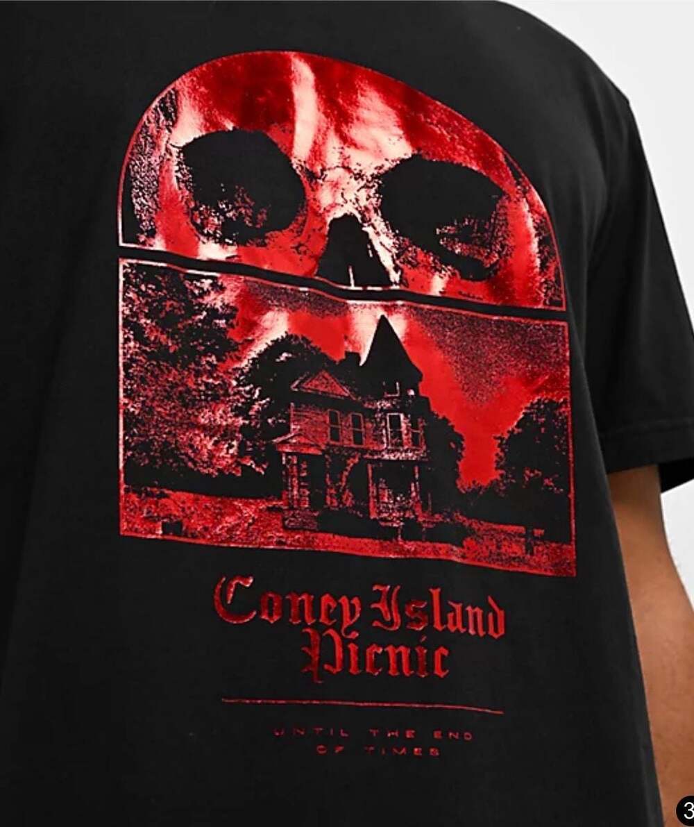 Coney Island Picnic End Of Times Black Graphic T-Shirt - Picture 2 of 6
